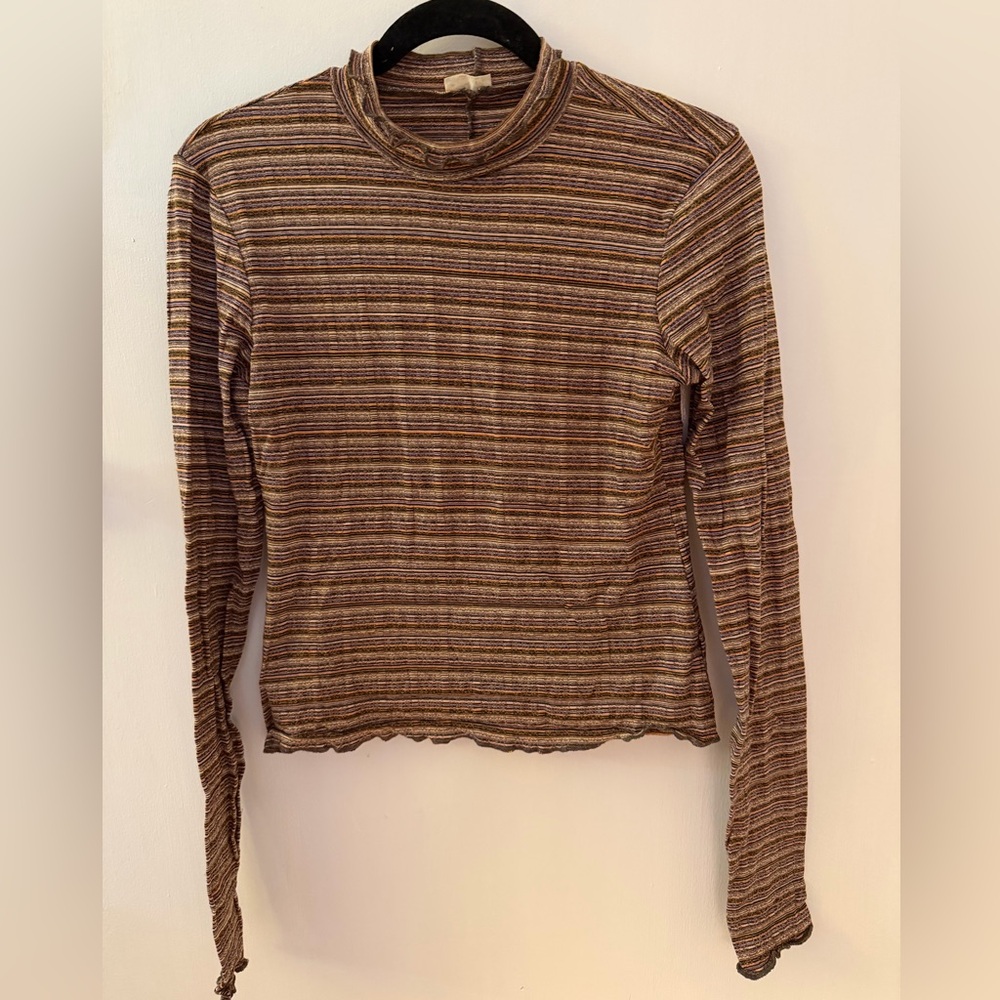 Free People Multicolor Striped Long Sleeve Top